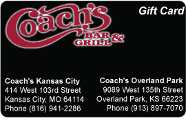 Coach's Bar and Grill Gift Card